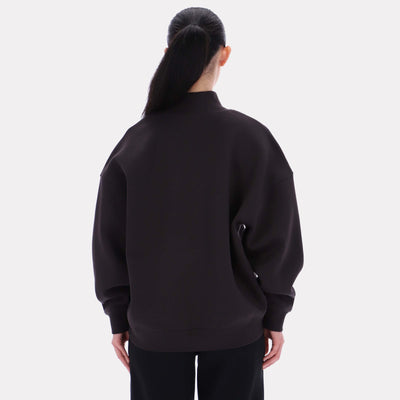 Reebok Apparel Women Longline Roll Neck Sweatshirt WASHED BLACK