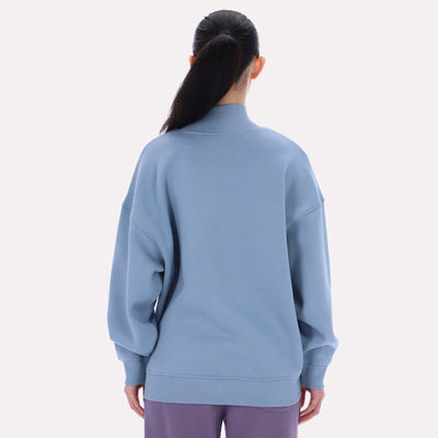Reebok Apparel Women Oversized Roll Neck Sweatshirt LEISURE BLUE