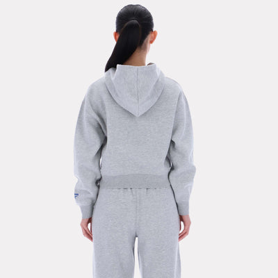 Reebok Apparel Women Triple Boucle Logo Hoodie LIGHT GREY MARL