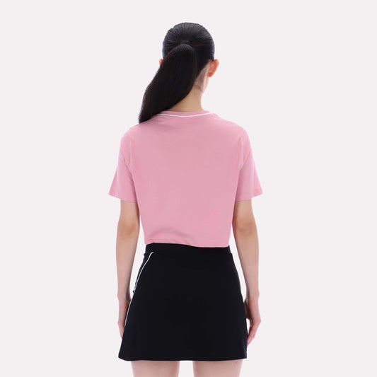 Reebok Apparel Women Cropped Small Logo T-Shirt DUSTY ROSE