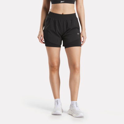 Reebok Apparel Women 2-in-1 Shorts BLACK