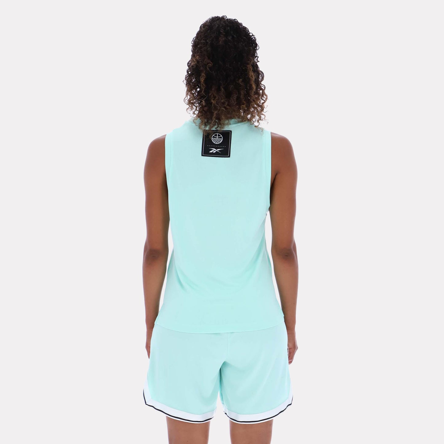 Reebok Apparel Women Basketball Ready Mesh Tank GLITCH AQUA
