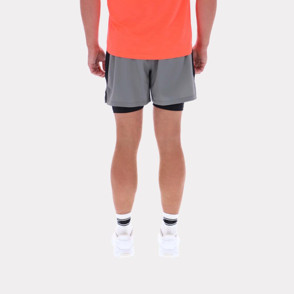 Reebok Apparel Men 2-in-1 RBK-Dry Running Shorts GREY 4