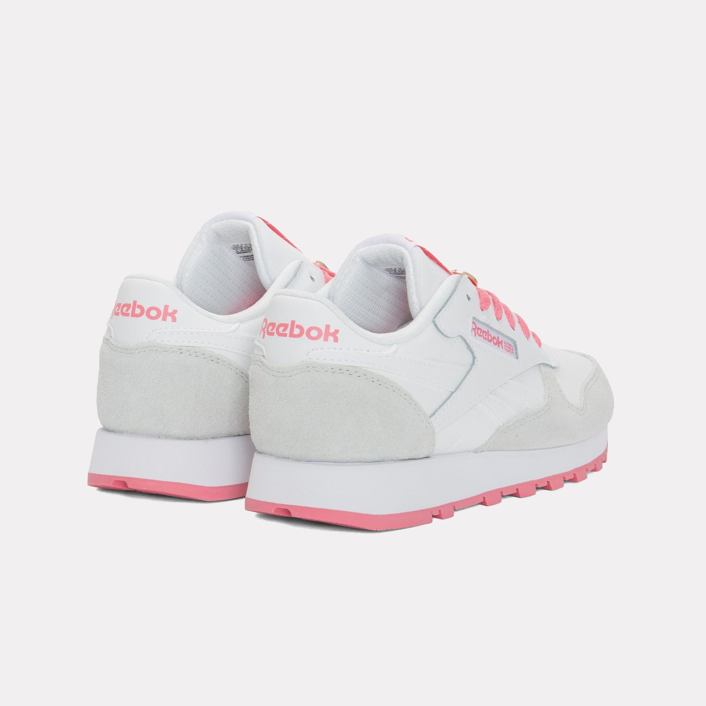 Reebok Footwear Kids Classic Leather Shoes - Grade School WHITE/MOON/PASSIONPINK