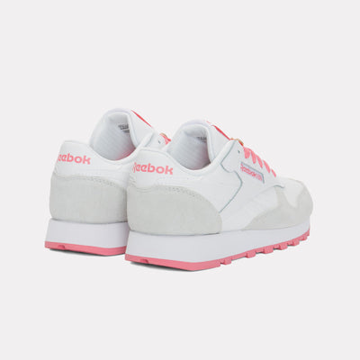 Reebok Footwear Kids Classic Leather Shoes - Grade School WHITE/MOON/PASSIONPINK