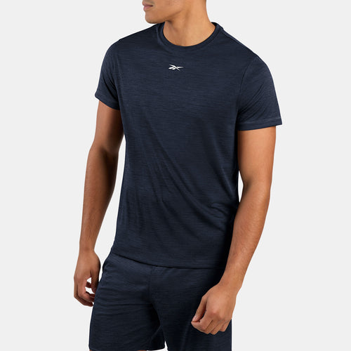 REEBOK APPAREL MEN ID Train Melange Tech Tee VECTOR NAVY