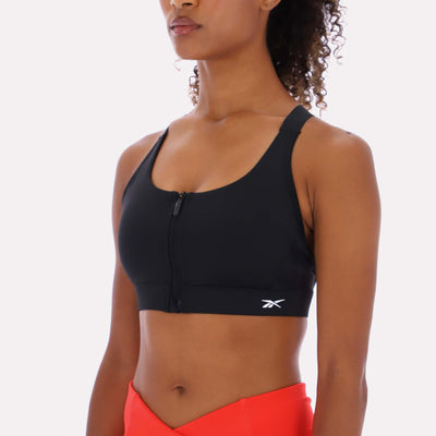 Reebok Apparel Women Lux Front-Zip High Impact Bra BLACK