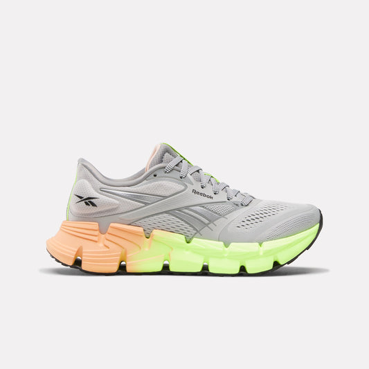 REEBOK FOOTWEAR WOMEN FloatZig 2 Running Shoes GREY/DIGITAL LIME