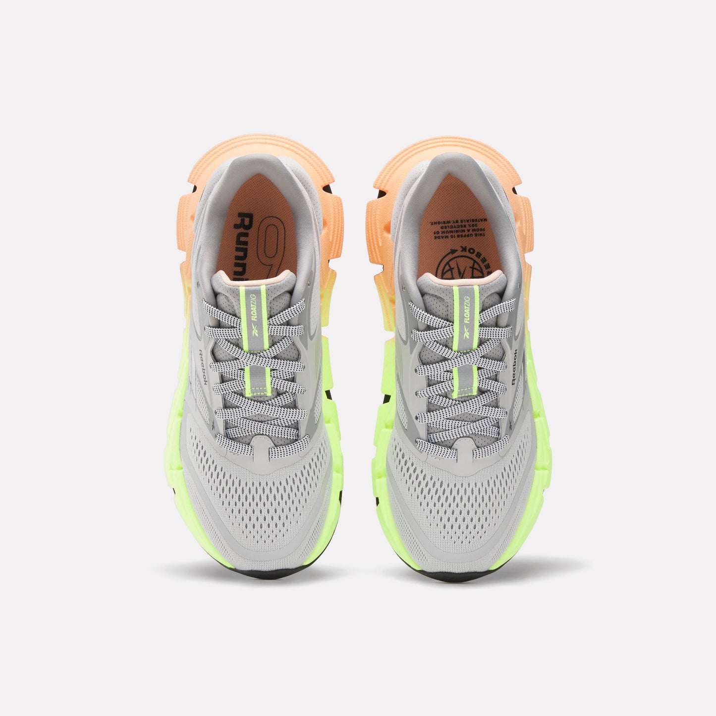 REEBOK FOOTWEAR WOMEN FloatZig 2 Running Shoes GREY/DIGITAL LIME