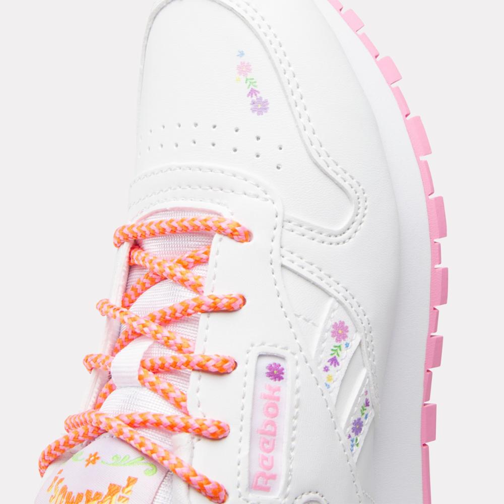 Reebok Footwear Kids Reebok x Dora the Explorer Classic Leather Shoes – Pre-School WHITE/WHITE/PLAYFUL PINK