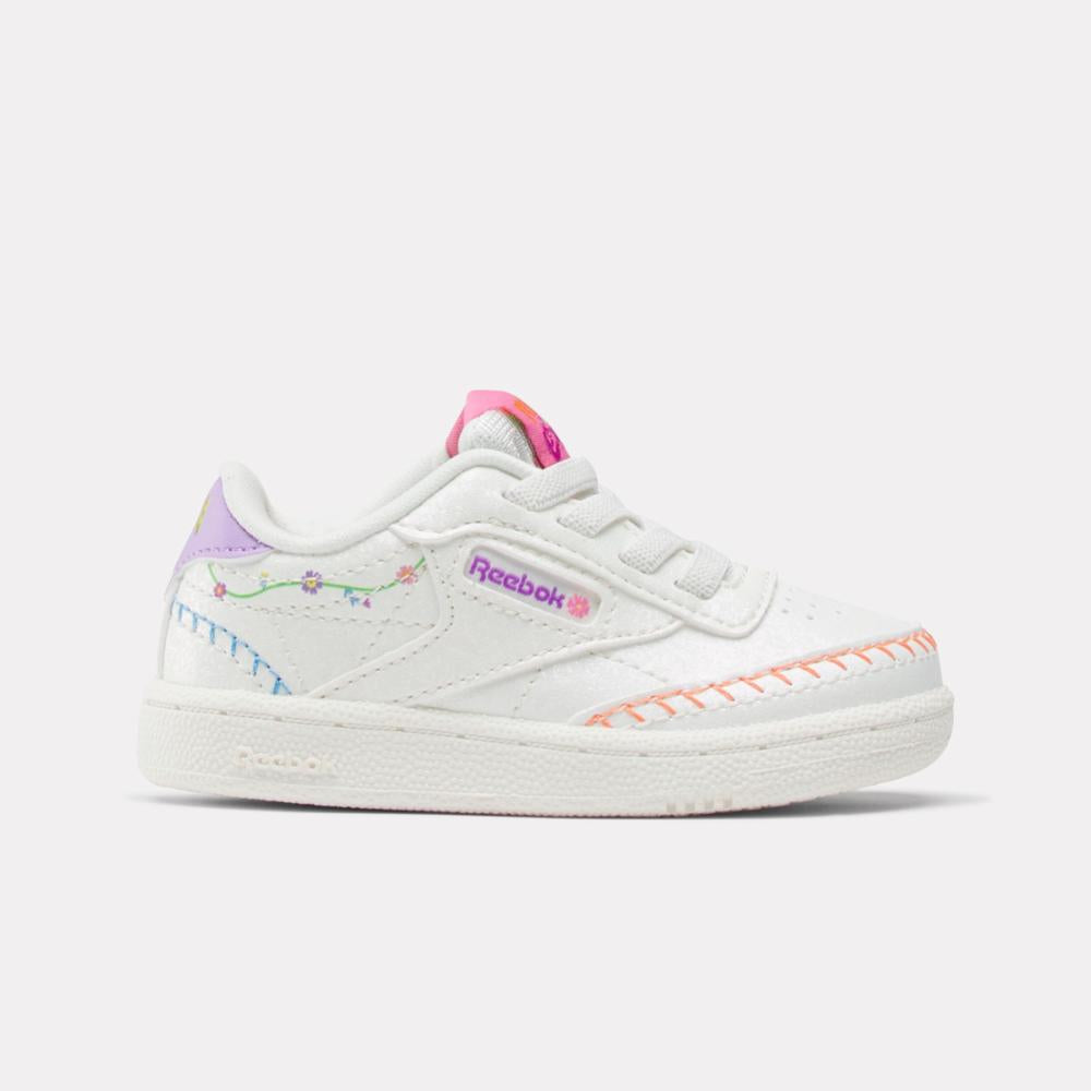 Reebok Footwear Kids Reebok x Dora the Explorer Club C Shoes - Baby & Toddler CHALK/CHALK/DIGITAL PURPLE