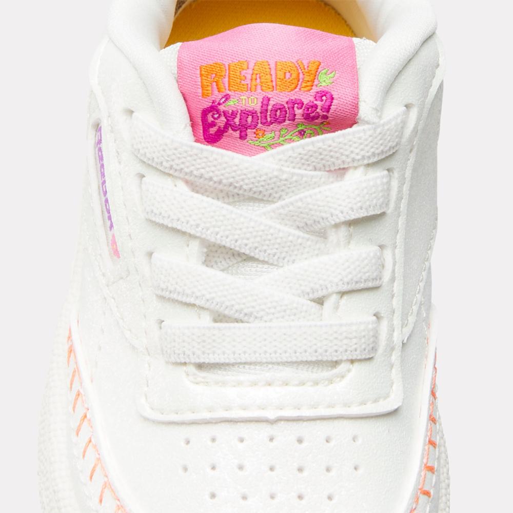 Reebok Footwear Kids Reebok x Dora the Explorer Club C Shoes - Baby & Toddler CHALK/CHALK/DIGITAL PURPLE