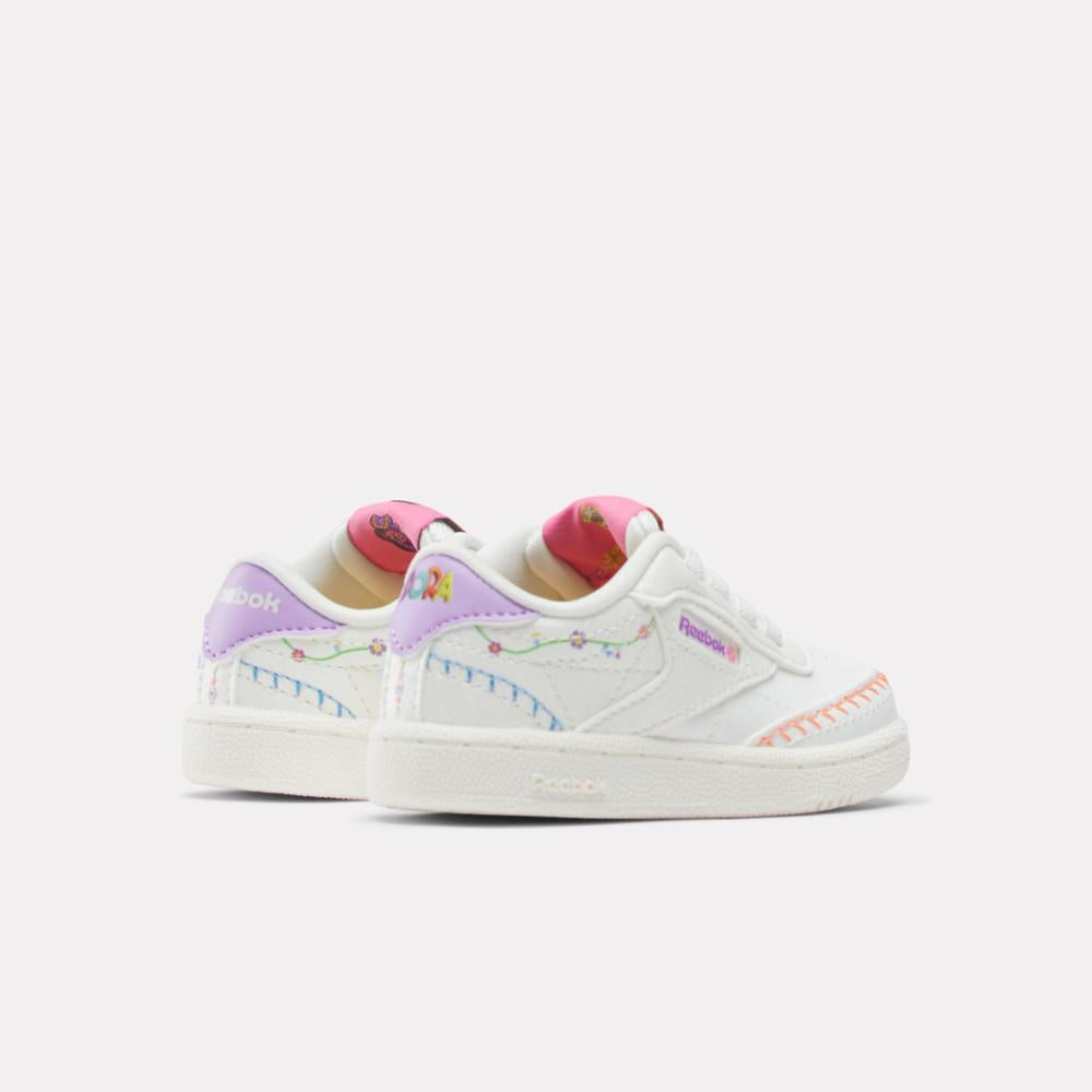 Reebok Footwear Kids Reebok x Dora the Explorer Club C Shoes - Baby & Toddler CHALK/CHALK/DIGITAL PURPLE