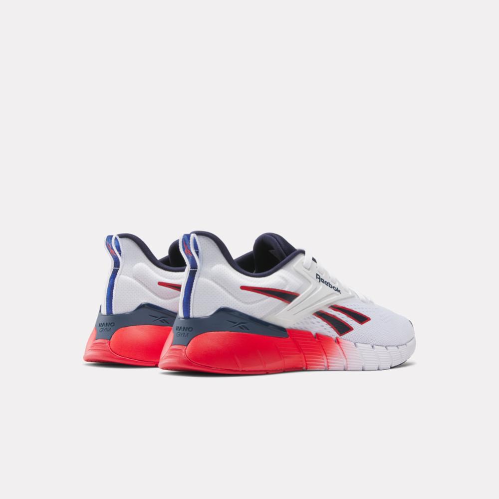 Reebok Footwear Men Nano Gym Training Shoes WHITE/NAVY/RED