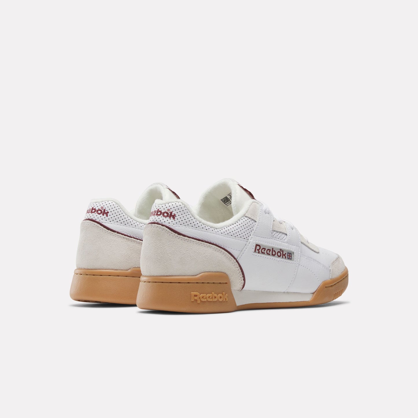 REEBOK FOOTWEAR UNISEX Workout Plus Shoes WHITE/CLASSICBURGUNDY/CHALK