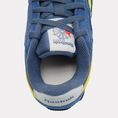 Reebok Footwear Kids Classic AZ Shoes – Pre-School SHADOW/BATIK BLUE/SOLAR ACID Y