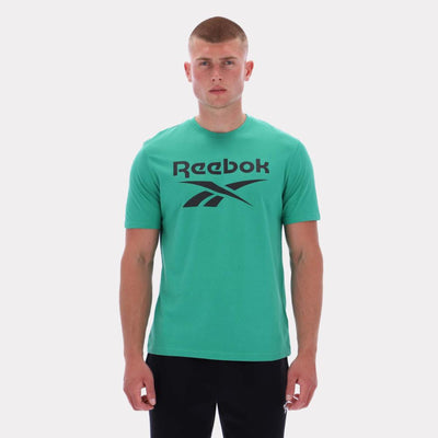 Reebok Apparel Men Big Logo Crewneck Short Sleeve Tee UPGRADE GREEN