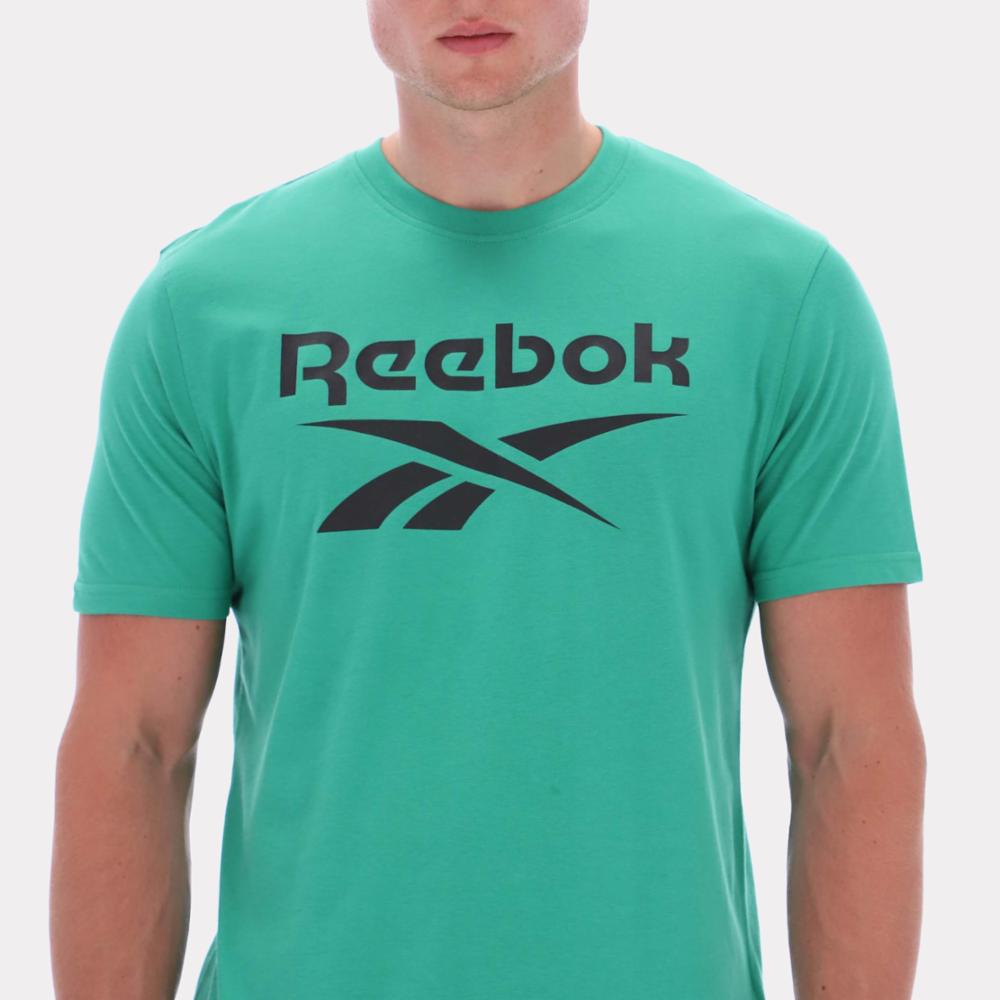 Reebok Apparel Men Big Logo Crewneck Short Sleeve Tee UPGRADE GREEN