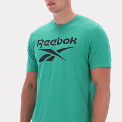 Reebok Apparel Men Big Logo Crewneck Short Sleeve Tee UPGRADE GREEN
