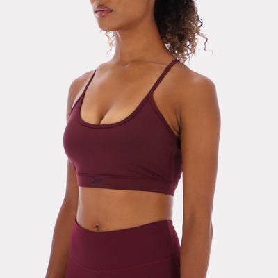 Reebok Apparel Women Core Strappy Bra - Medium Support BLACK CHERRY