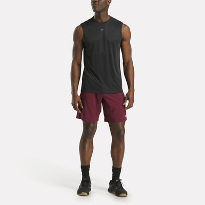 Reebok Apparel Men Workout Ready Woven Shorts BLACK CHERRY