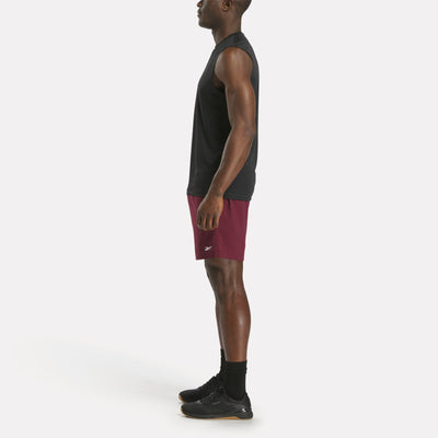 Reebok Apparel Men Workout Ready Woven Shorts BLACK CHERRY