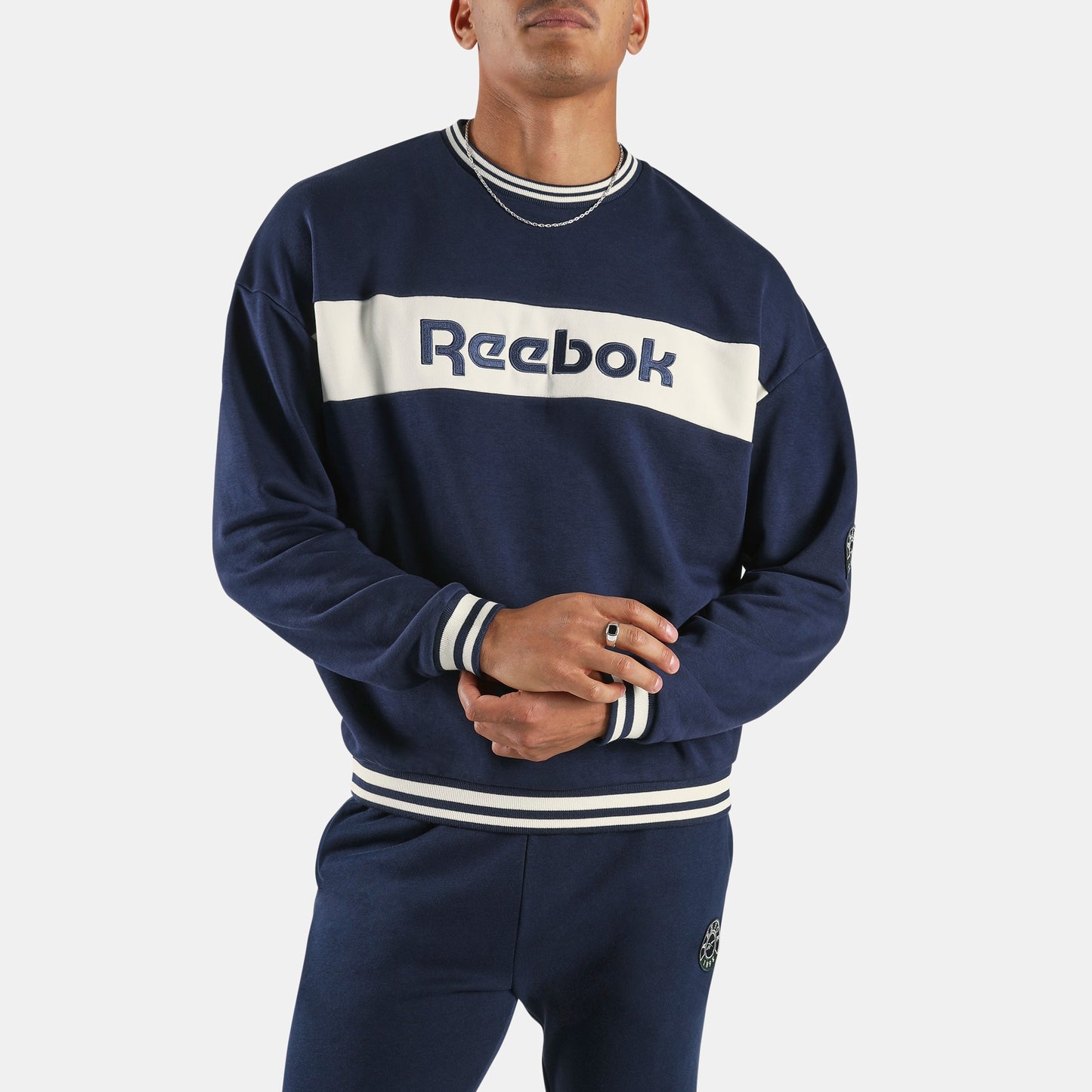 REEBOK APPAREL MEN Lawn Club Crew Sweatshirt VECTOR NAVY