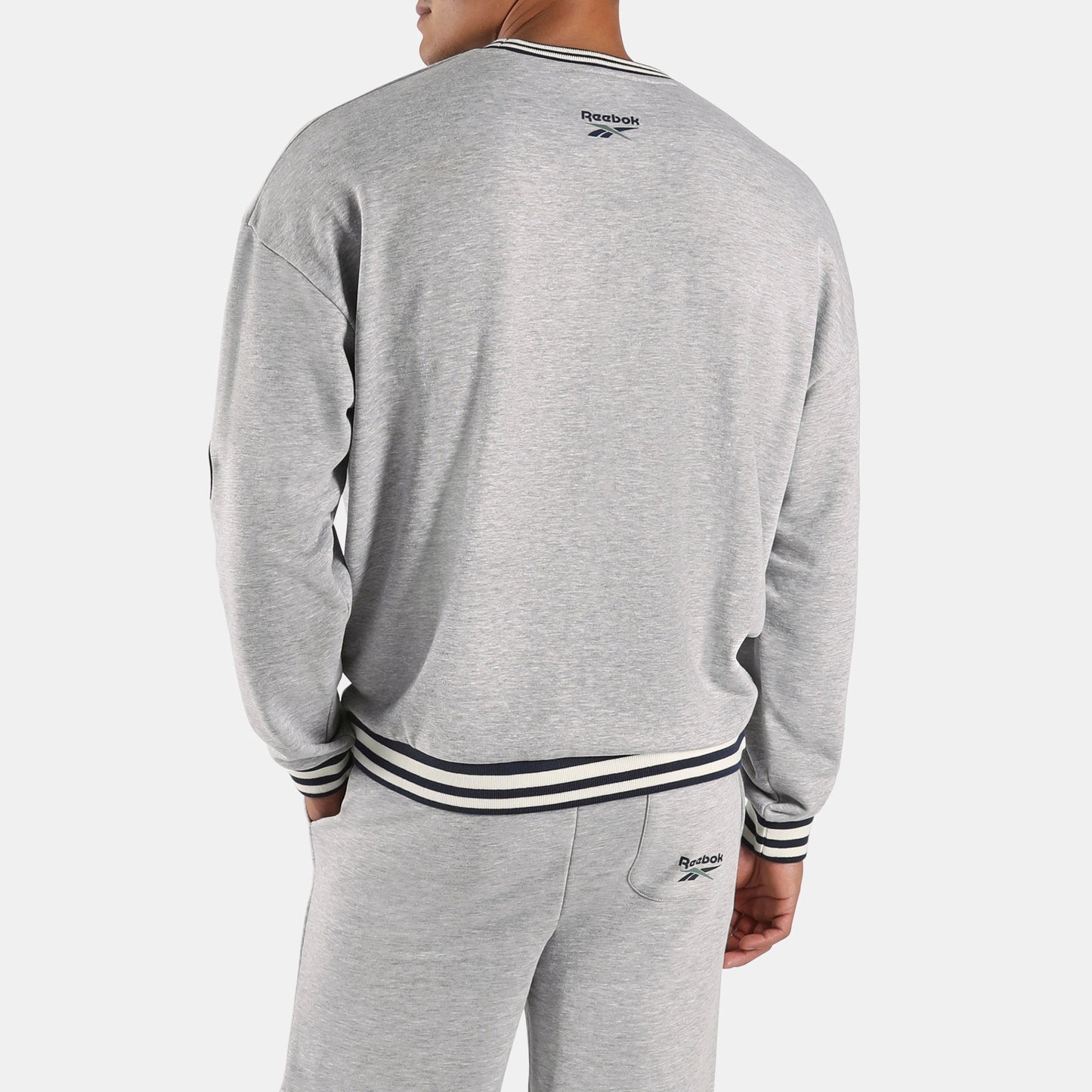 REEBOK APPAREL MEN Lawn Club Crew Sweatshirt ATHLETIC GREY MARL