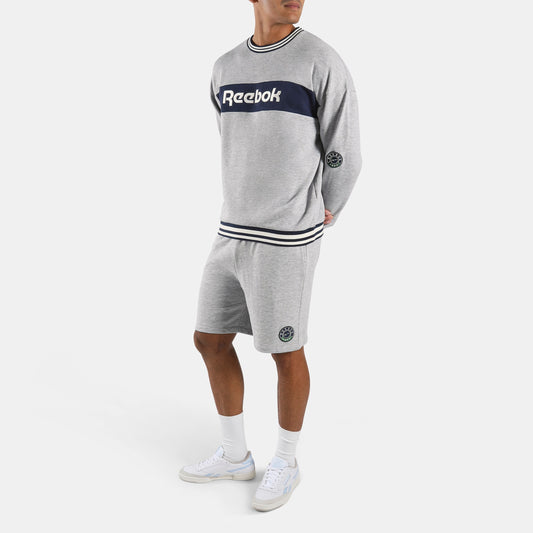 REEBOK APPAREL MEN Lawn Club Crew Sweatshirt ATHLETIC GREY MARL