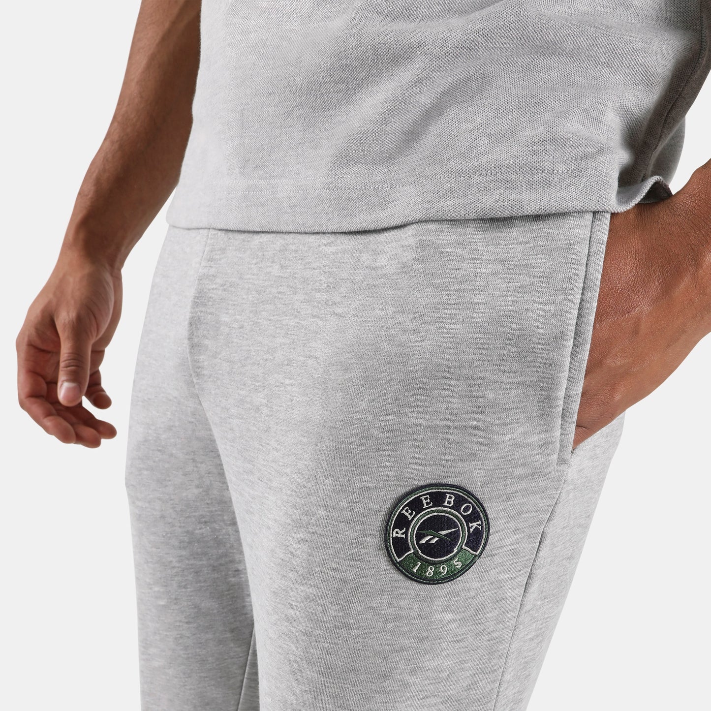 REEBOK APPAREL MEN Lawn Club French Terry Joggers ATHLETIC GREY MARL
