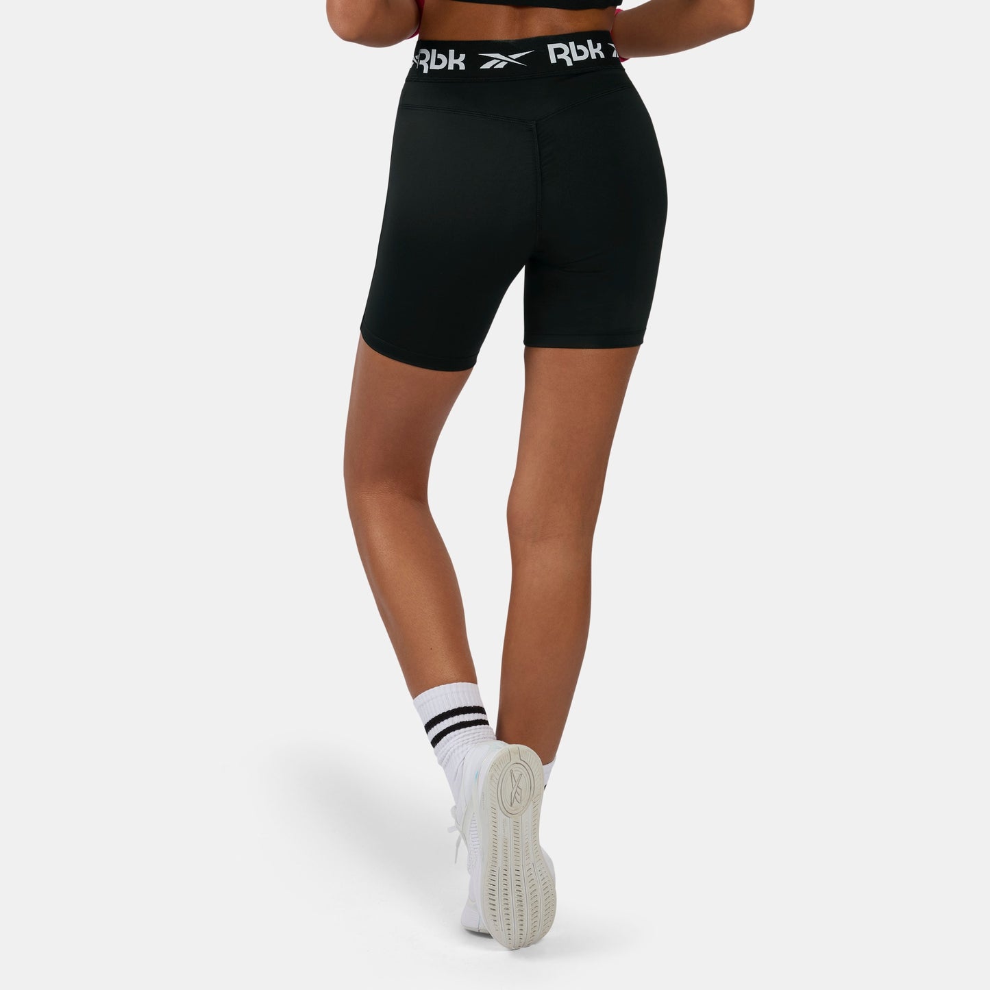 REEBOK APPAREL WOMEN ID Train Ruched Biker Shorts BLACK