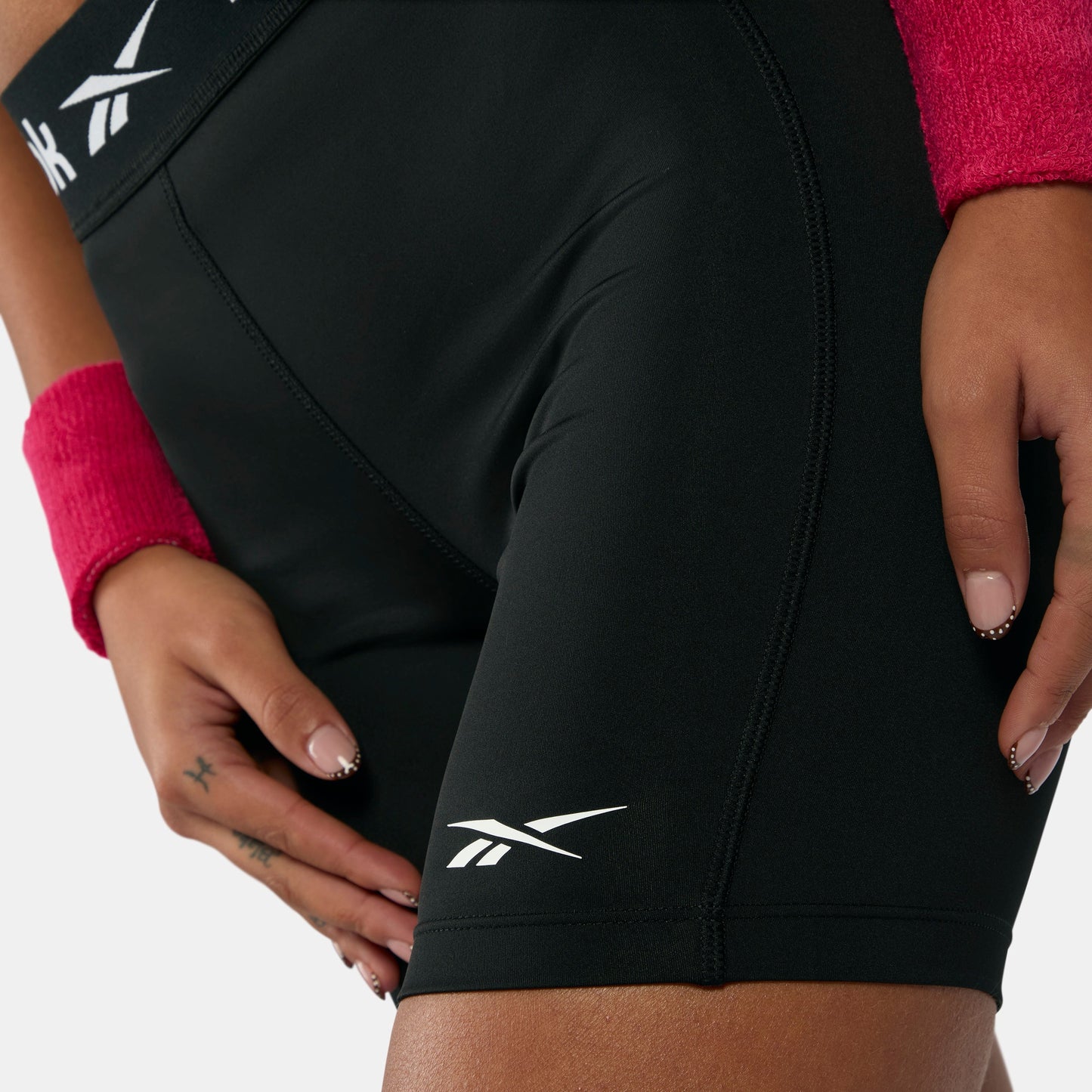 REEBOK APPAREL WOMEN ID Train Ruched Biker Shorts BLACK