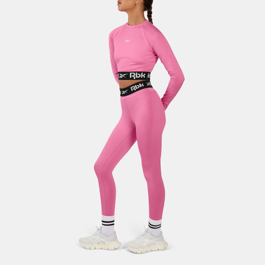REEBOK APPAREL WOMEN ID Train Ruched Leggings PLAYFUL PINK