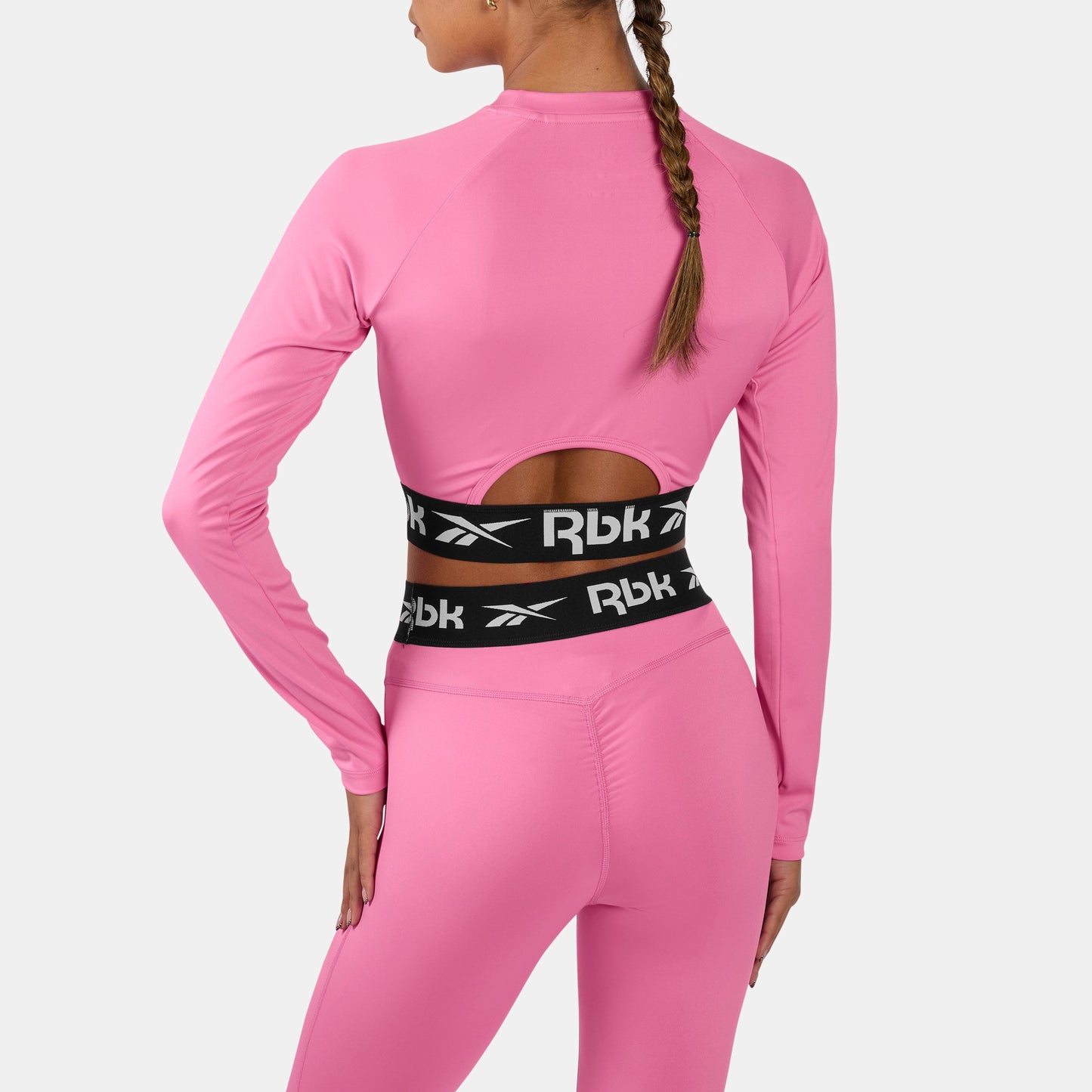 REEBOK APPAREL WOMEN ID Train Cutout Long Sleeve PLAYFUL PINK