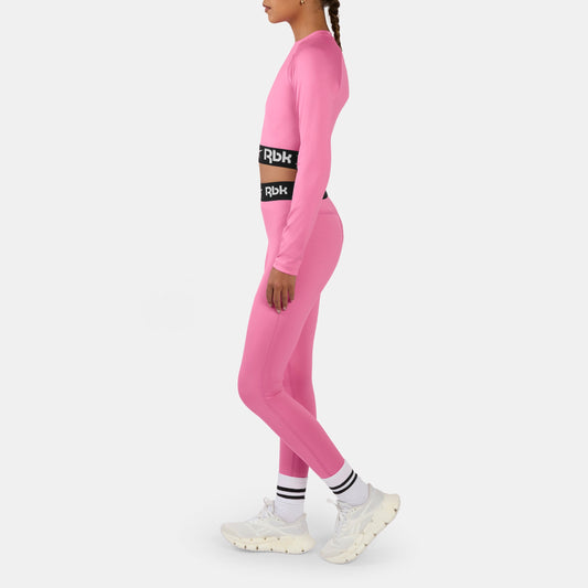 REEBOK APPAREL WOMEN ID Train Cutout Long Sleeve PLAYFUL PINK