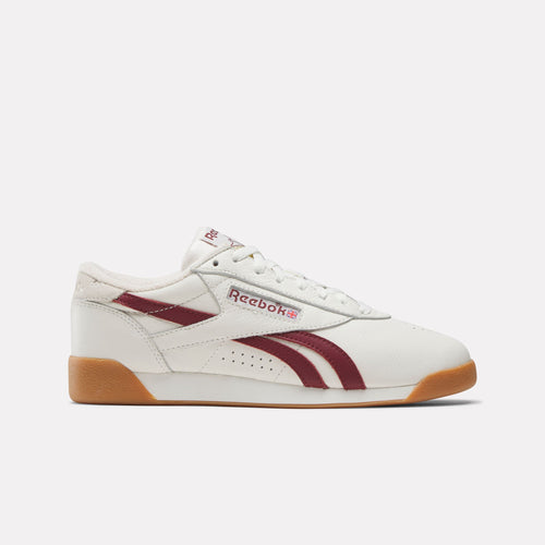 REEBOK FOOTWEAR WOMEN Freestyle Lo Shoes CHALK/CLASSICBURGUNDY/GUM