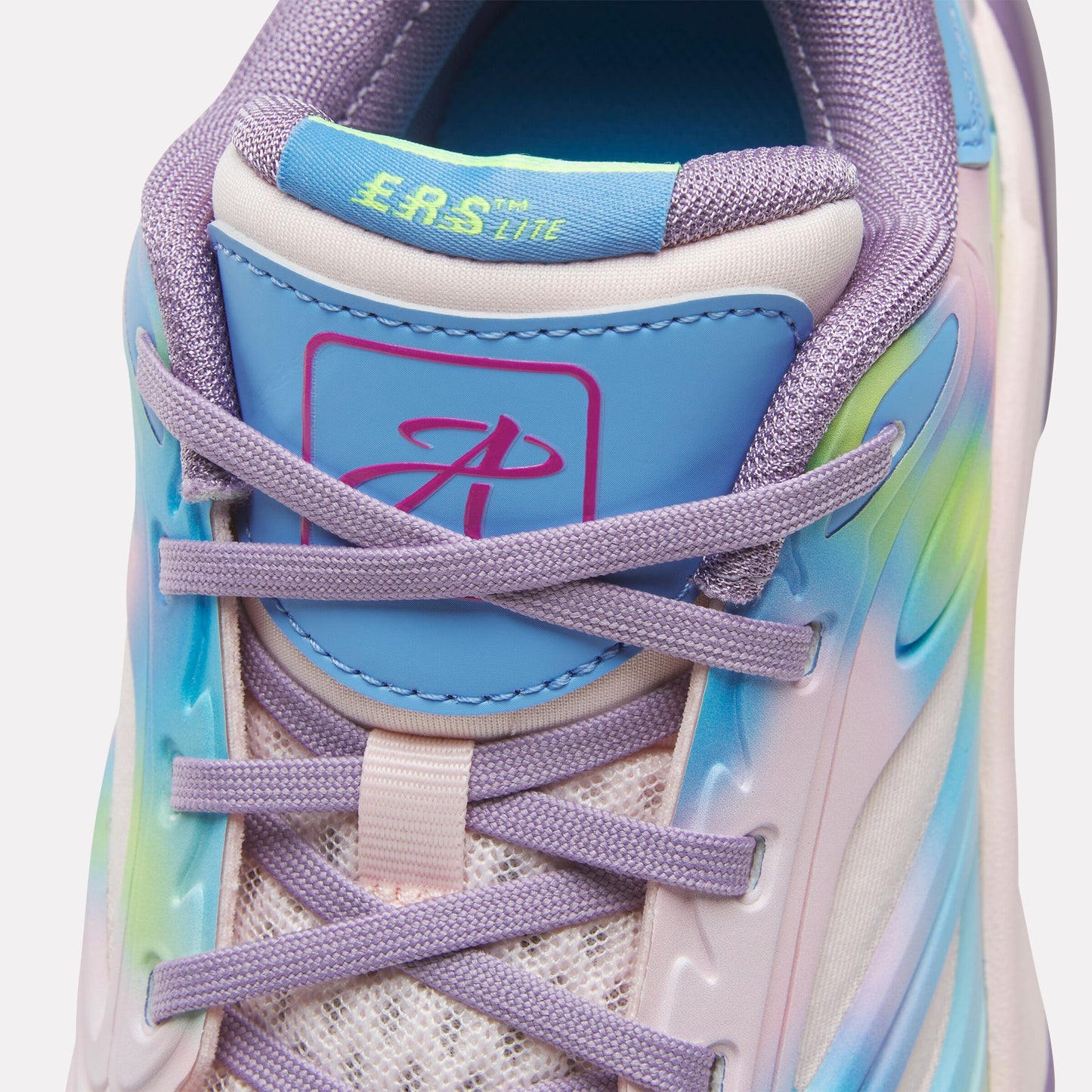 REEBOK FOOTWEAR KIDS Angel Reese 1 Shoes - Grade School ATOMIC AQUA/DREAM PURPLE/PERI
