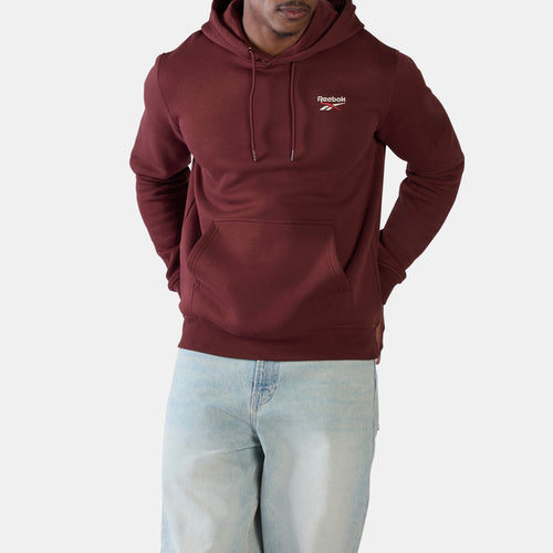 REEBOK APPAREL MEN ID Logo Fleece Hoodie RED VELVET