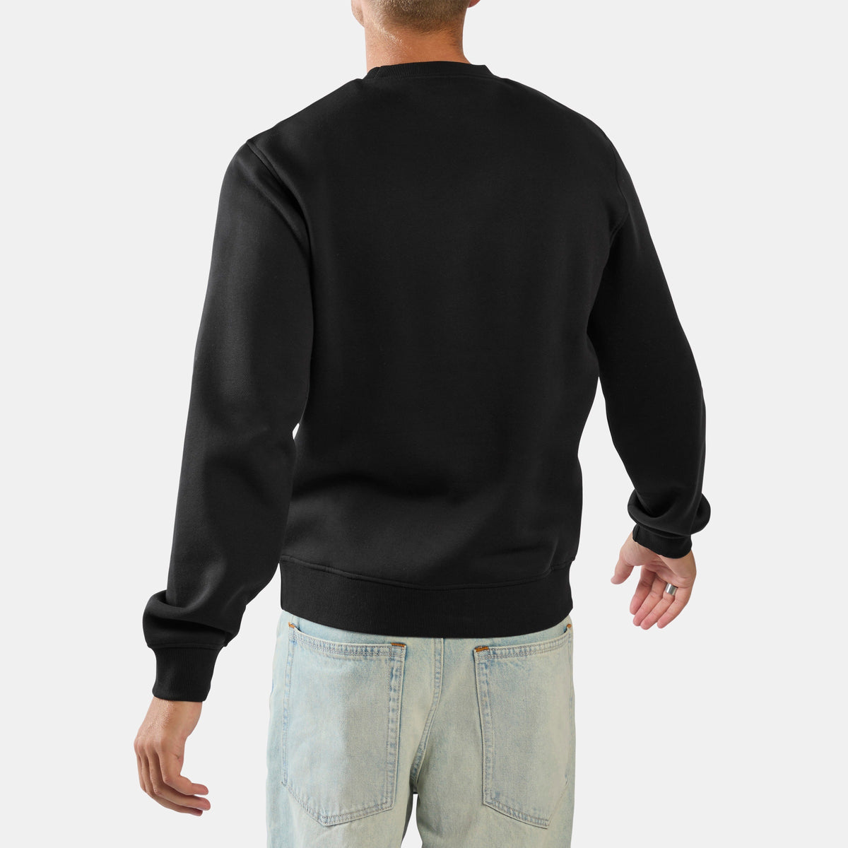 REEBOK APPAREL MEN ID Logo Fleece Crew Sweatshirt BLACK