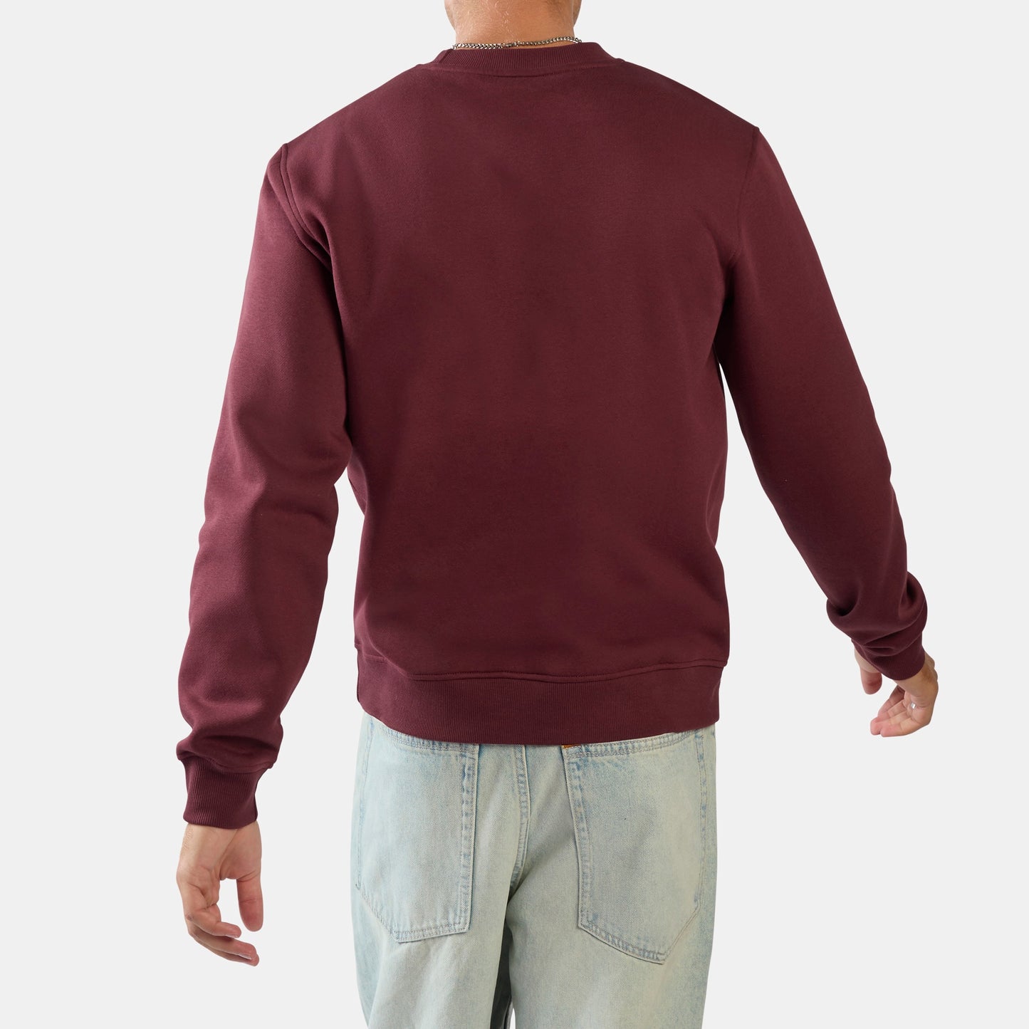 REEBOK APPAREL MEN ID Logo Fleece Crew Sweatshirt RED VELVET