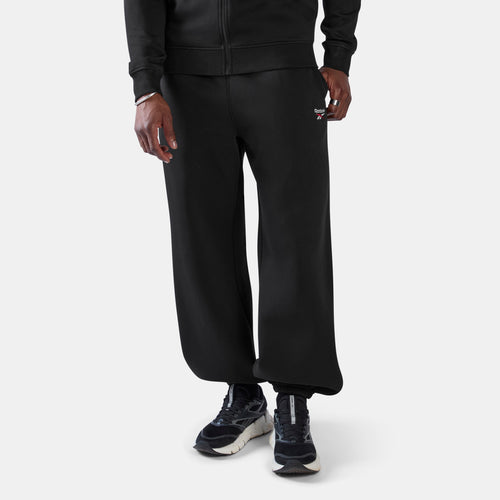 REEBOK APPAREL MEN ID Logo Relaxed Fleece Pants BLACK