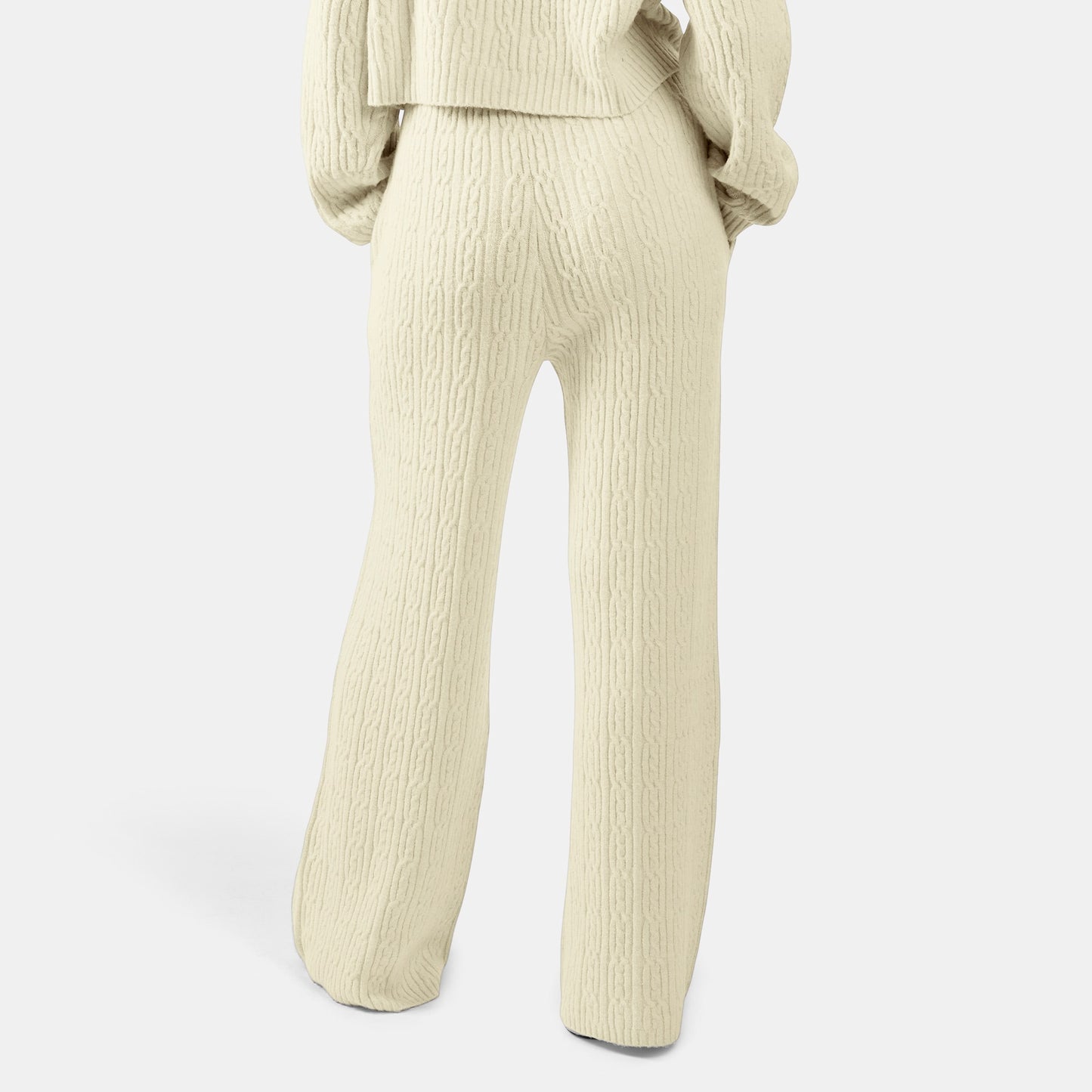 REEBOK APPAREL WOMEN Elevated Cable Knit Track Pants LINEN