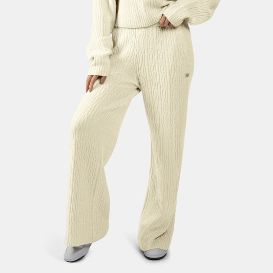 REEBOK APPAREL WOMEN Elevated Cable Knit Track Pants LINEN
