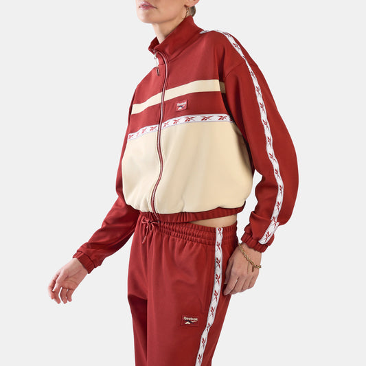 REEBOK APPAREL WOMEN Heritage Taped Track Jacket HERITAGE RED/LINEN