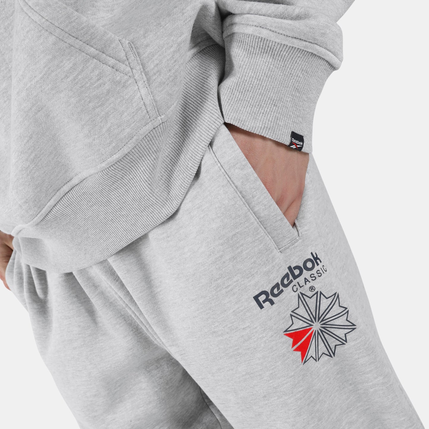 REEBOK APPAREL MEN Starcrest Relaxed Jogger Pants LIGHT GREY MARL