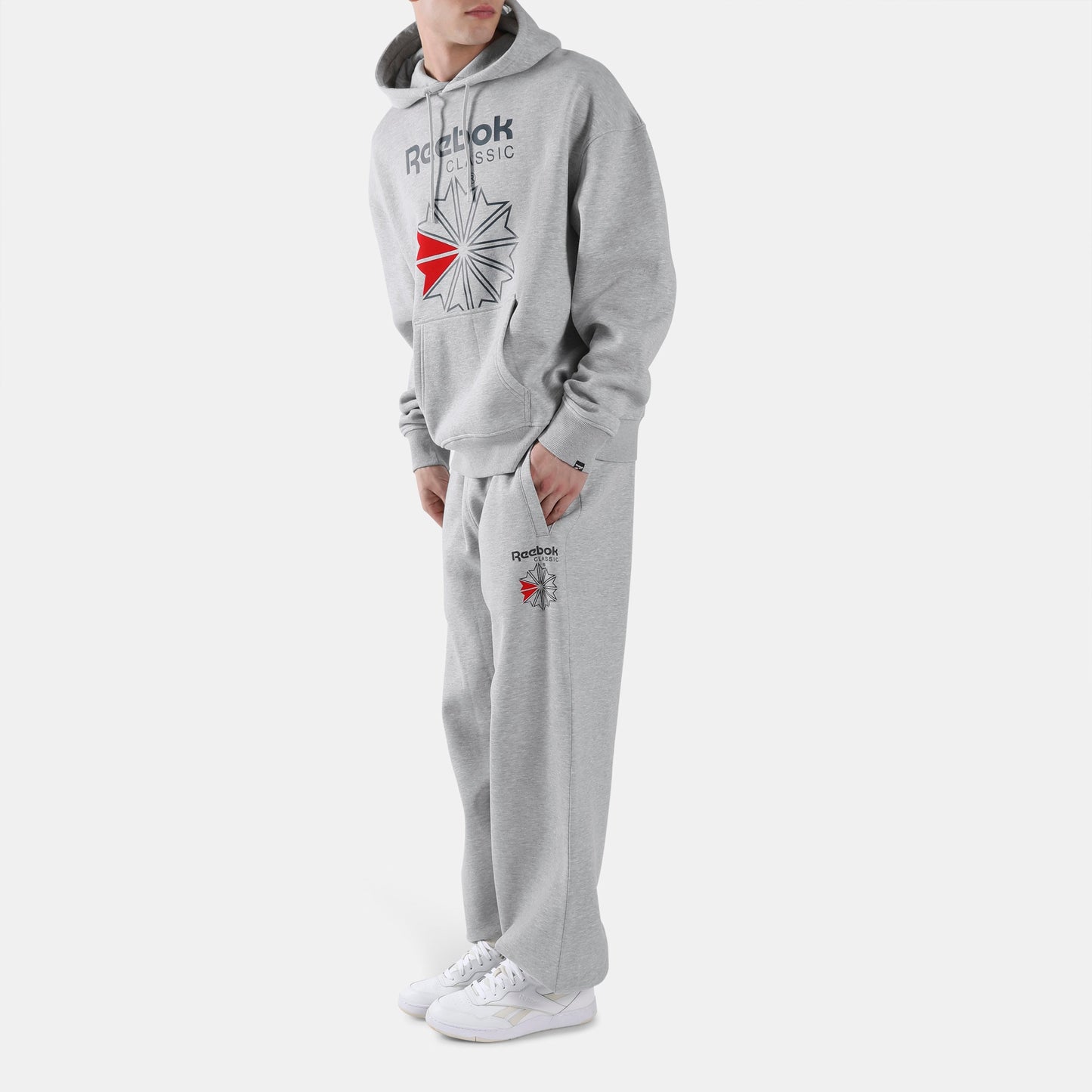REEBOK APPAREL MEN Starcrest Relaxed Jogger Pants LIGHT GREY MARL