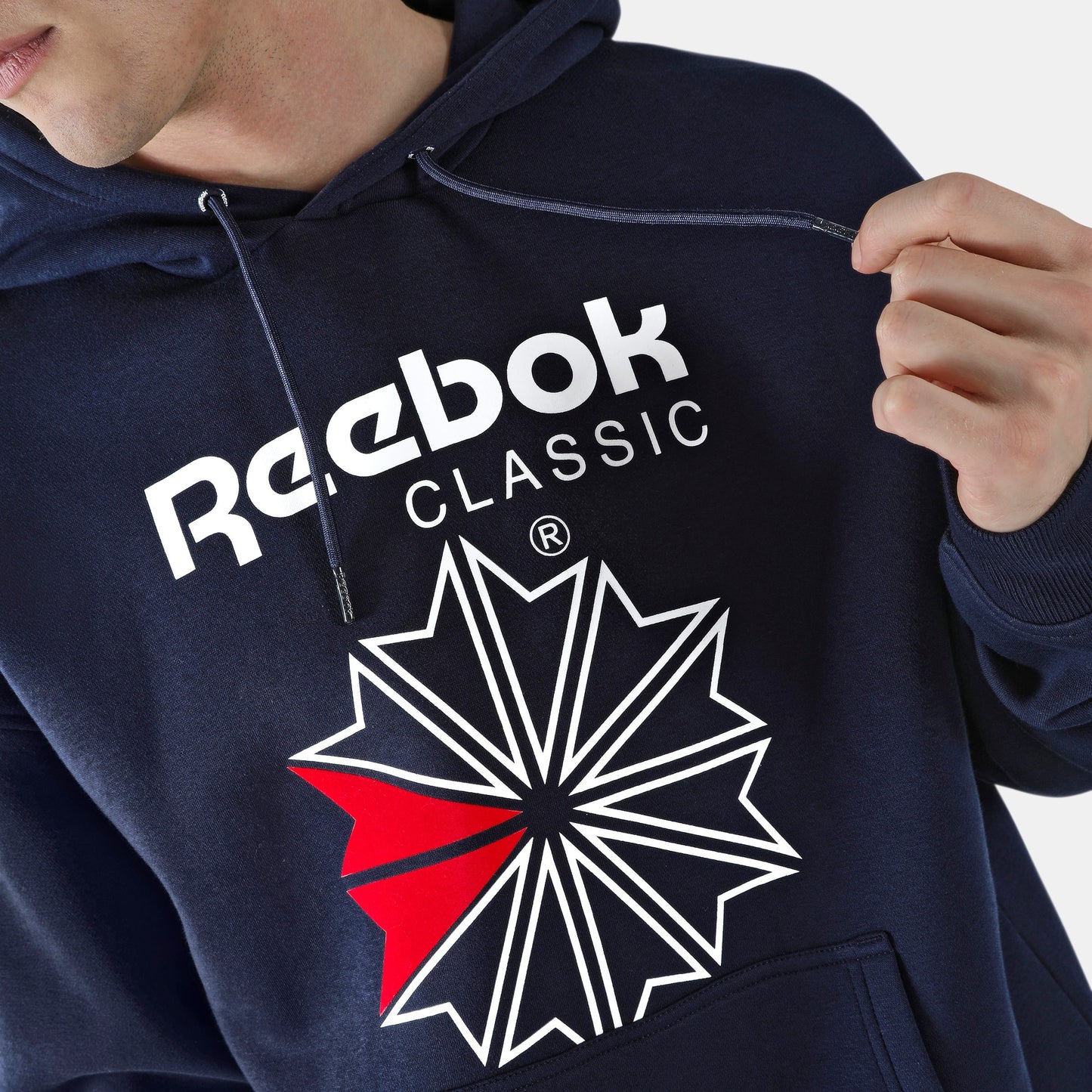 REEBOK APPAREL MEN Starcrest Relaxed Hoodie VECTOR NAVY