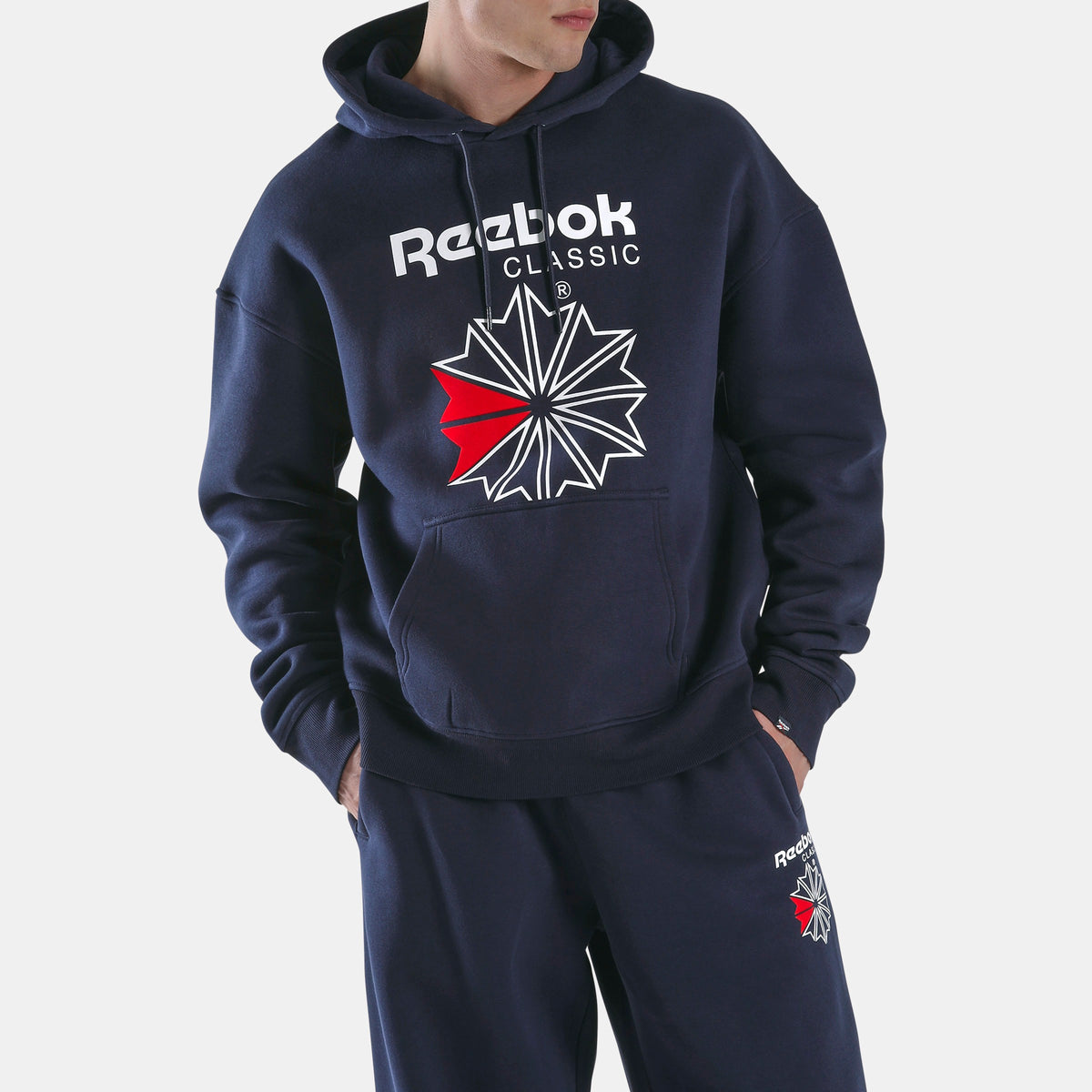 REEBOK APPAREL MEN Starcrest Relaxed Hoodie VECTOR NAVY