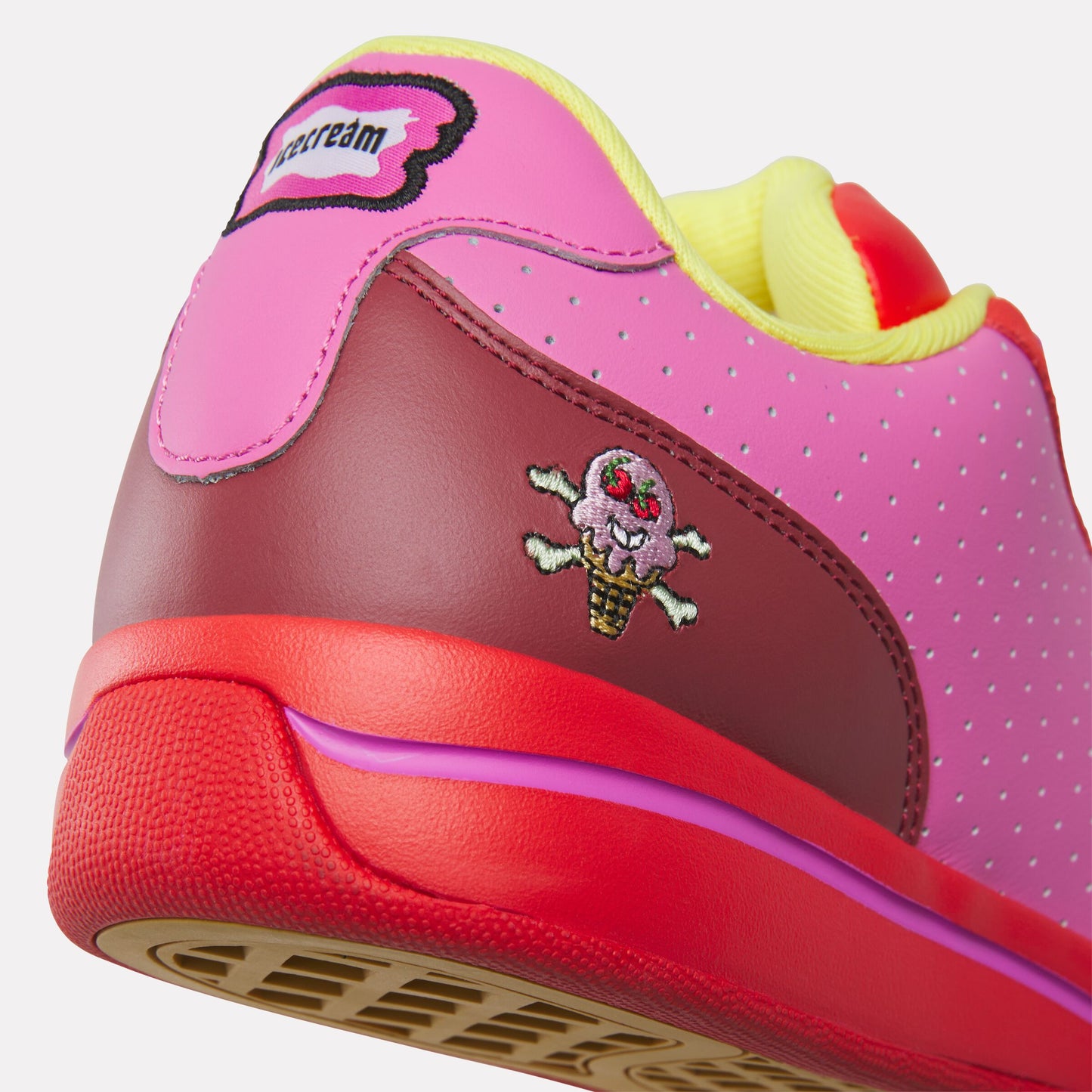 REEBOK FOOTWEAR UNISEX Reebok x BBC Board Flip Skate Shoes RED/YELLOW/PINK