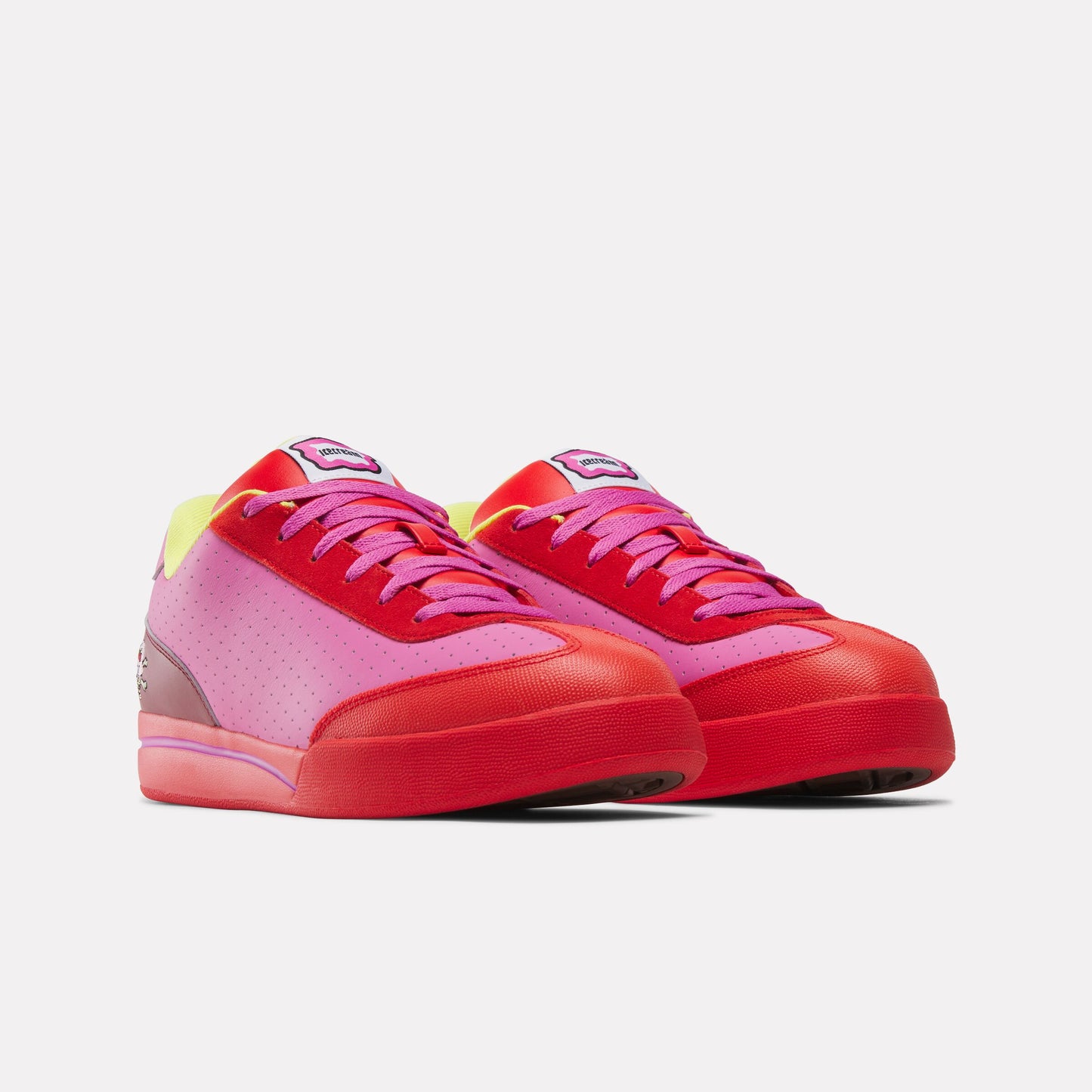 REEBOK FOOTWEAR UNISEX Reebok x BBC Board Flip Skate Shoes RED/YELLOW/PINK